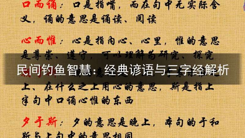 民间钓鱼智慧：经典谚语与三字经解析